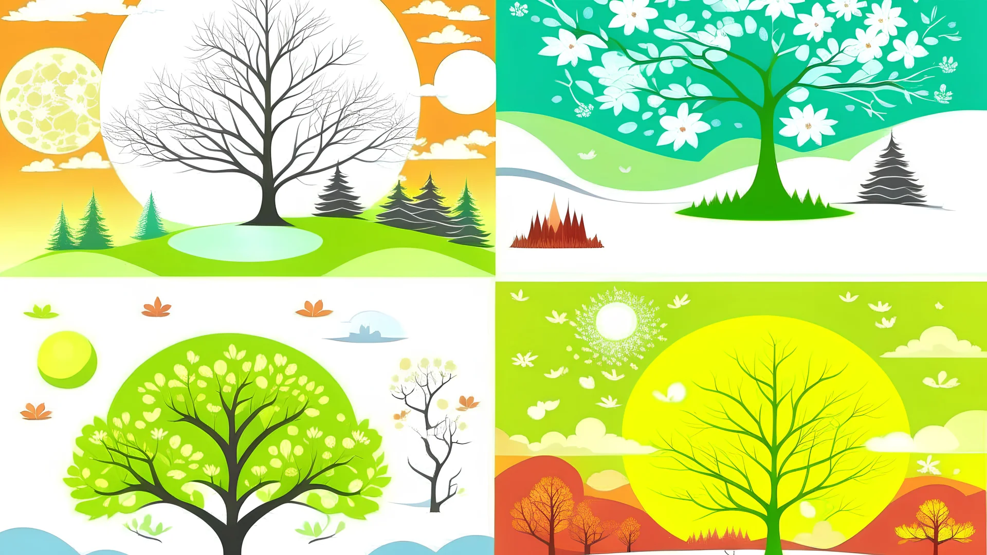 all four seasons vector art