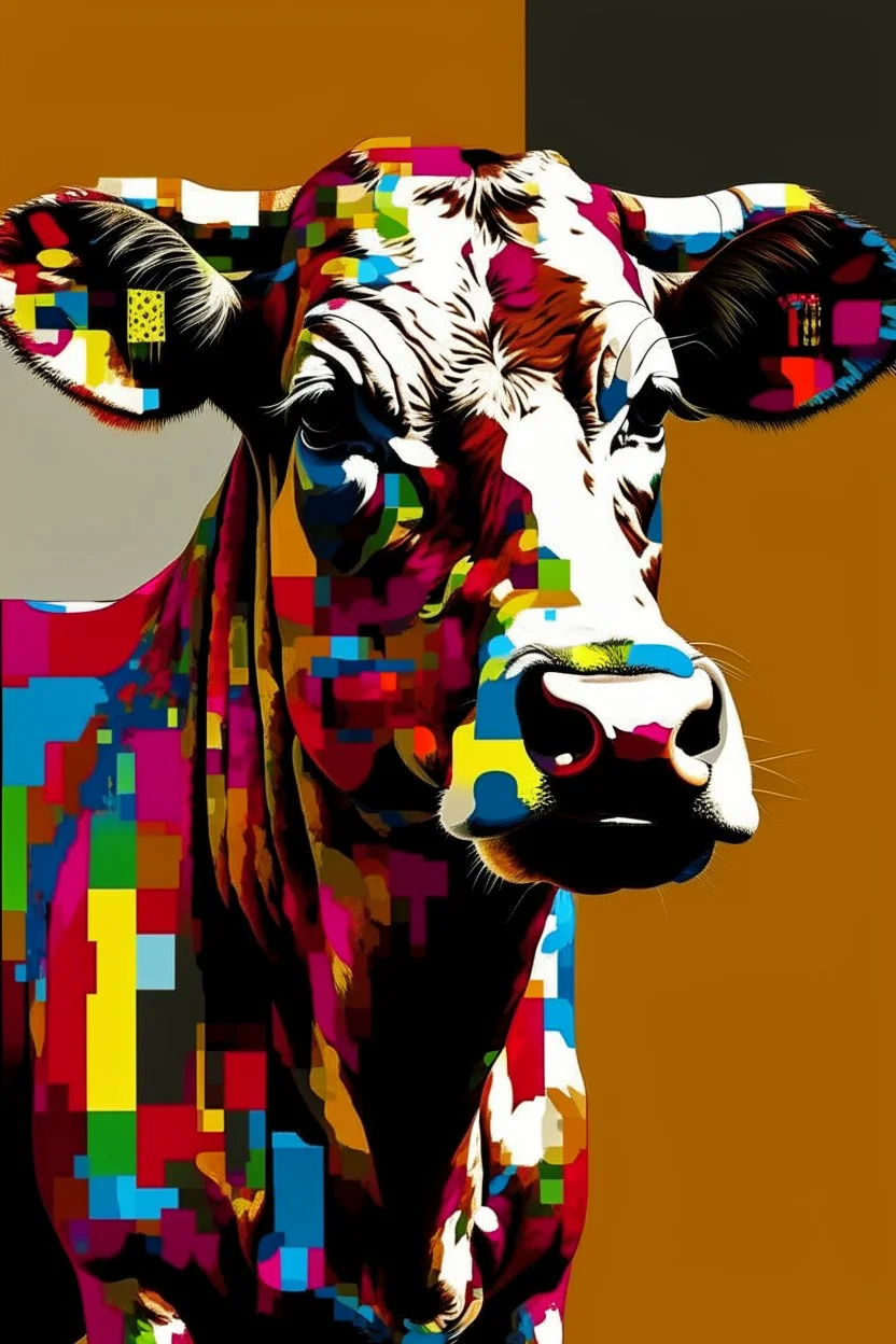 pop art pixels 10000 images war cow