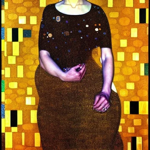 Retrato de un mujer muy guapa de 43 años de nombre Gemma Arnau Arnau de estilo Gustav Klimt