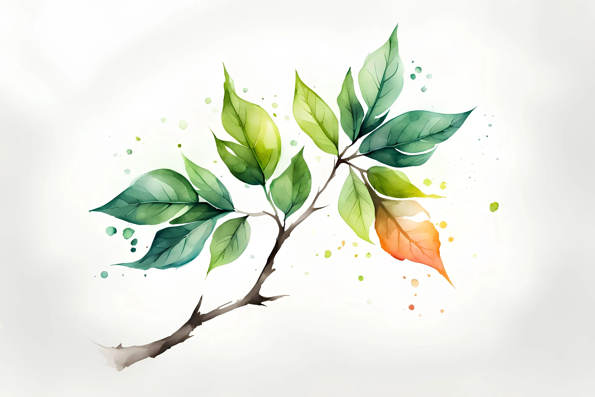 watercolor drawing of a tree branch with three leaves on a white background, Trending on Artstation, {creative commons}, fanart, AIart, {Woolitize}, by Charlie Bowater, Illustration, Color Grading, Filmic, Nikon D750, Brenizer Method, Perspective, Depth of Field, Field of View, F/2.8, Lens Flare, Tonal Colors, 8K, Full-HD, ProPhoto RGB, Perfectionism, Rim Lighting, Natural Lighting, Soft Lighting, Acc