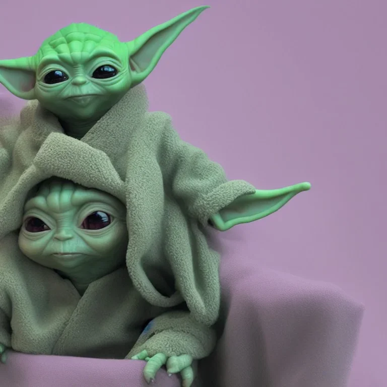 Baby Yoda with purple