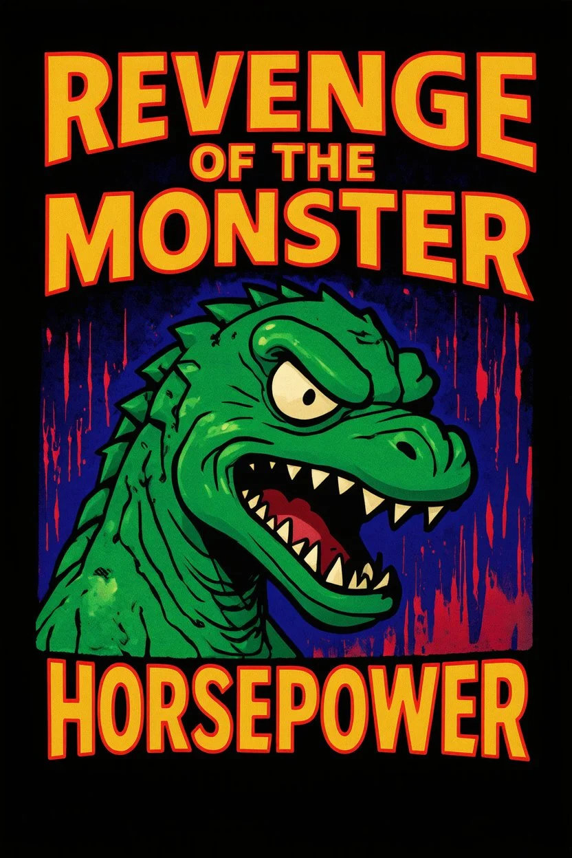 can you make the monster more angry and more 90s style, angry fast, extreme, wild