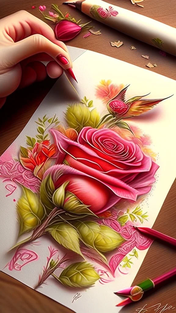 love letter, art, drawing, very realistic, detailed, vibrant colors.