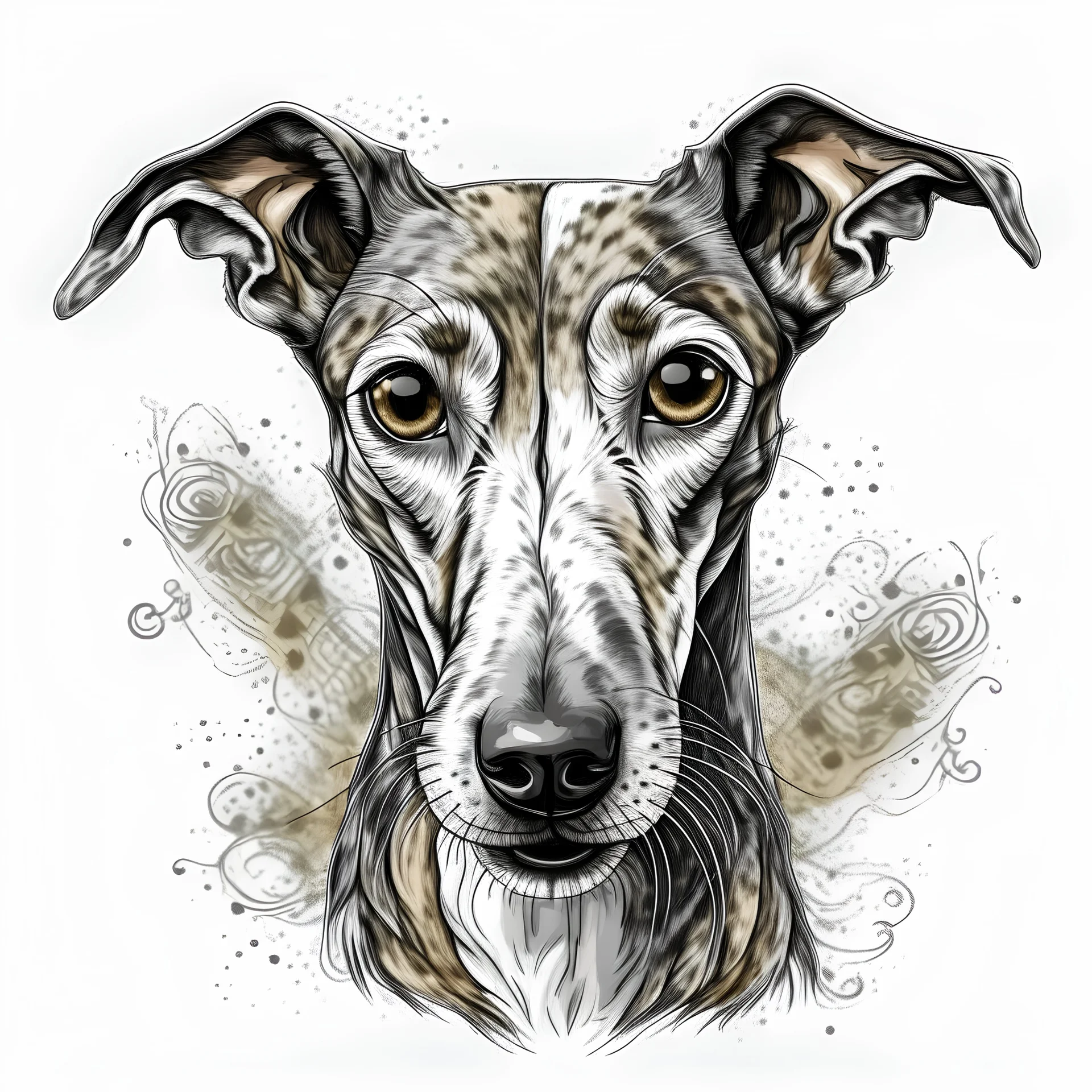 Photo greyhound portrait, dog head profile