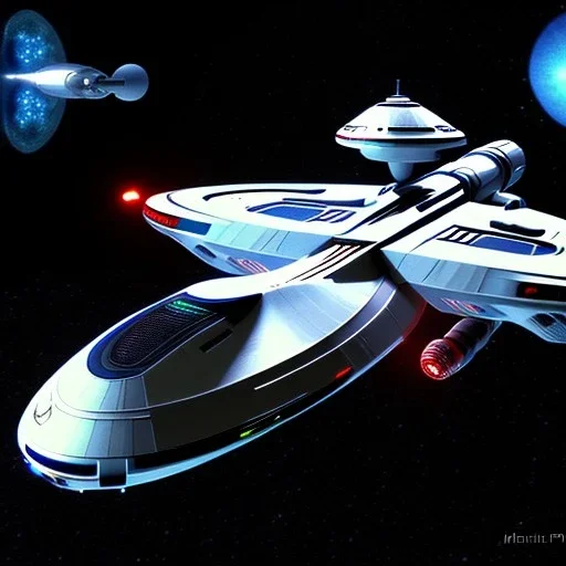 Star trek ship, dual nacelles