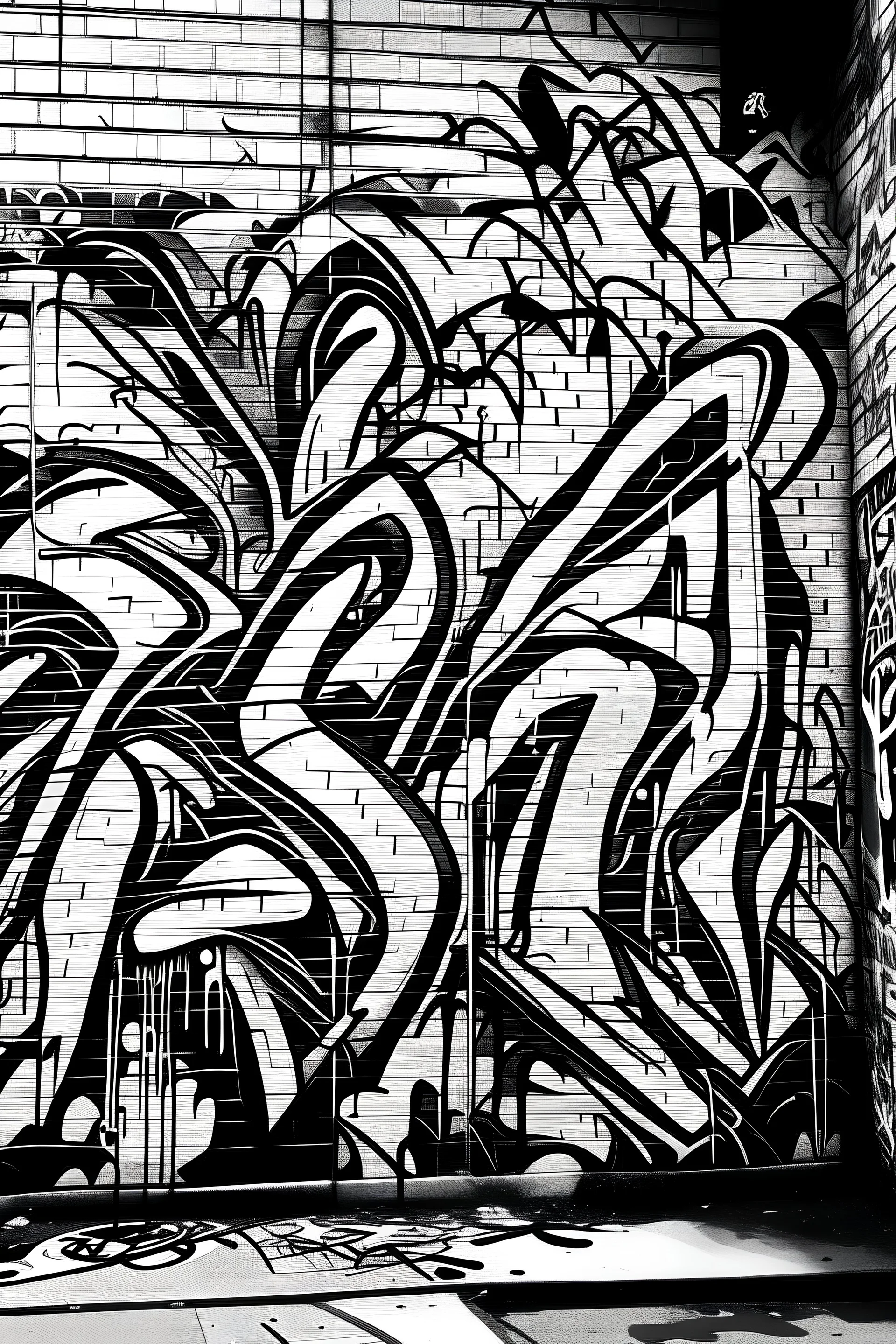 Grafiti blanco y negro parecido a Uk con un fondo blanco