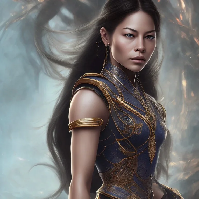 kristin kreuk chunli xtreme detailed, 4k, intricate, long black hair