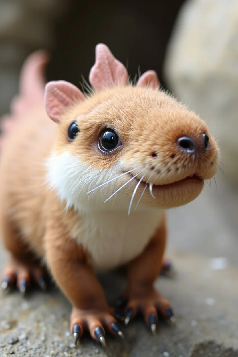 dinosaur weasel with cute fur