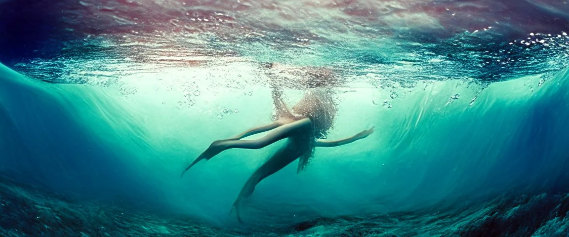 reaching the surface of the ocean