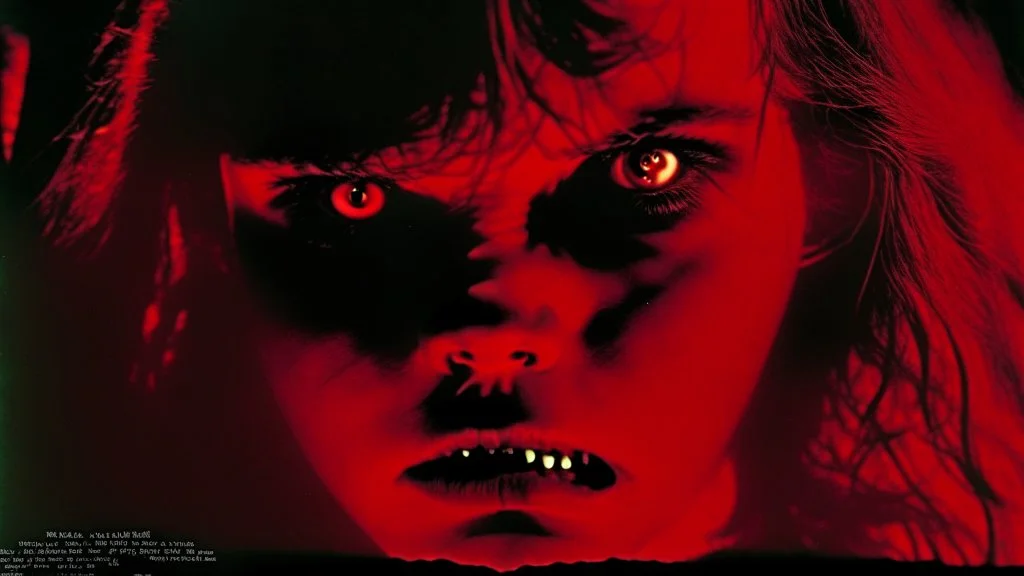 The Exorcist is a 1973 American supernatural horror film. The demonic possession by Pazuzu demon of a young girl (Linda Blair).Alchemist , high voltage, thunder light, closeup, proactive scene, provocative moving, action pose, modern and futuristic HD colored black and red decor of beautiful black Pazuzu demon in a high voltage,light saber action, double exposure, halo, perfect composition, highly detailed,lens flare