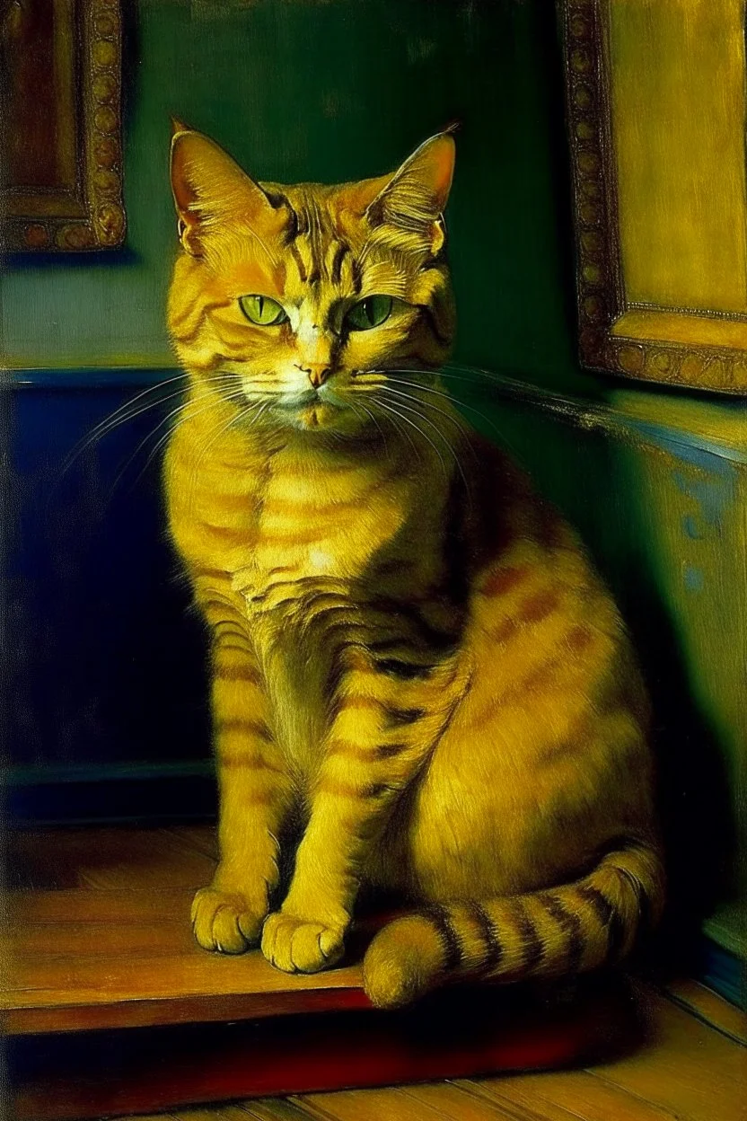 Portrait of a cat by Van Gogh