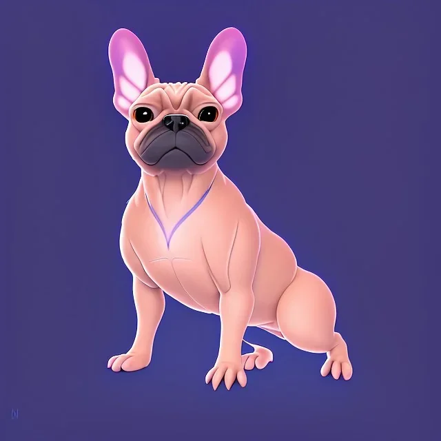 a detailed illustration of a french bulldog, phoenix bird wallpaper, luminescent body, full body, symmetrical body, realistic, glowing muscles, sharp focus, meticulously detailed, soft evening sky, 64k