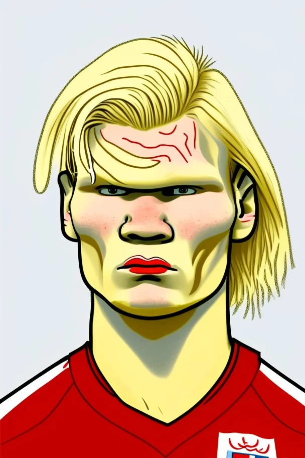 Erling Haaland Norwegian football player ,cartoon 2d