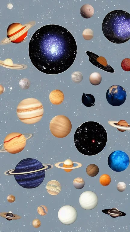 Coffee in outer space, behind which are planets, galaxies and spaceships, negative space, realistic