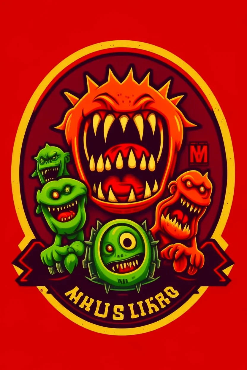 "Lil Monsters" football team logo