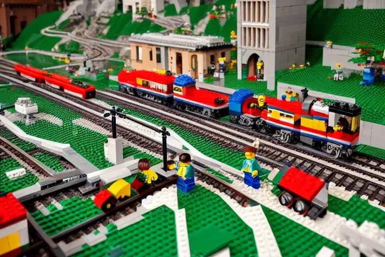 Train lego in Italian Metropolis lego