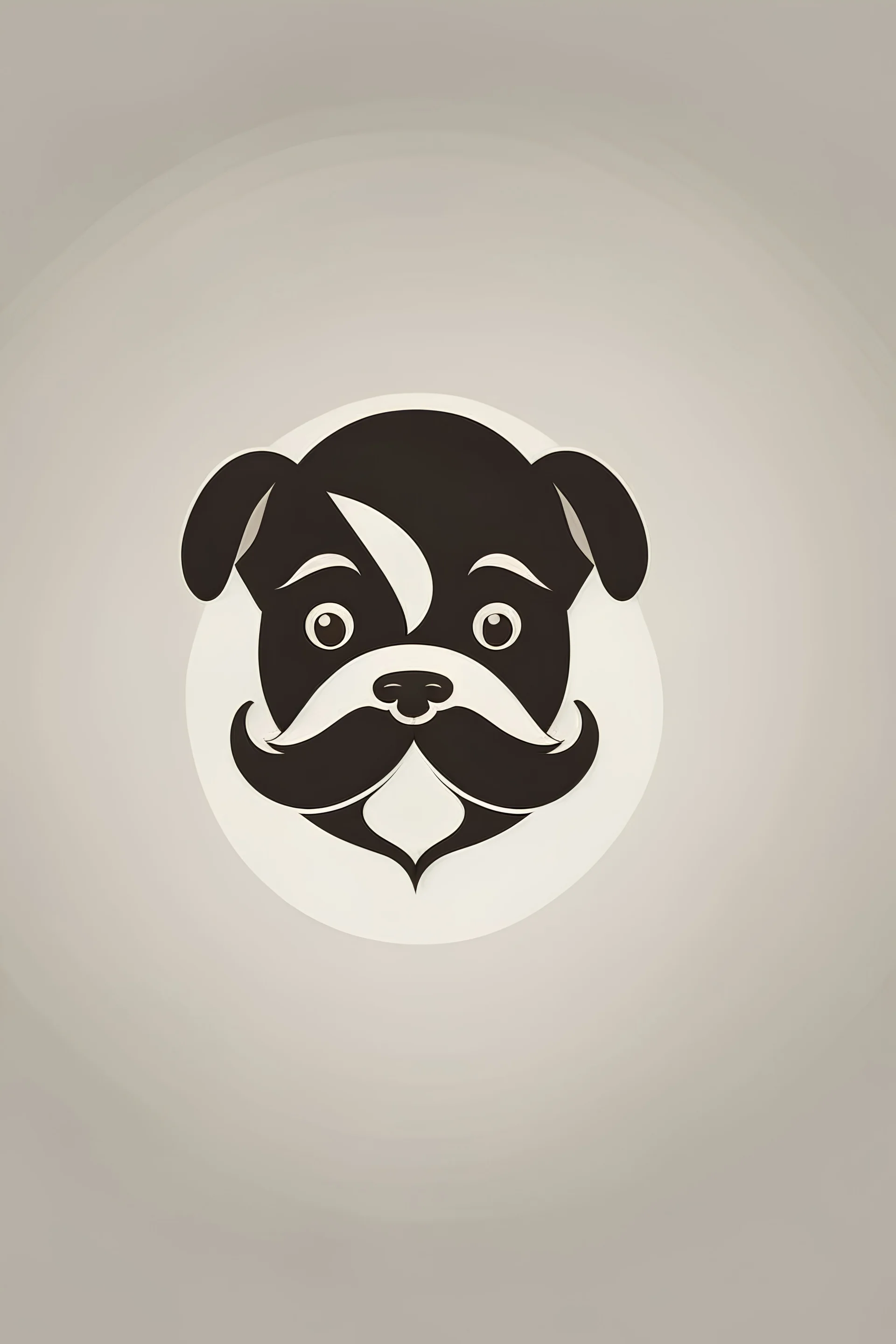 Create a logo, not minimalist style, that shows a dog's mustache