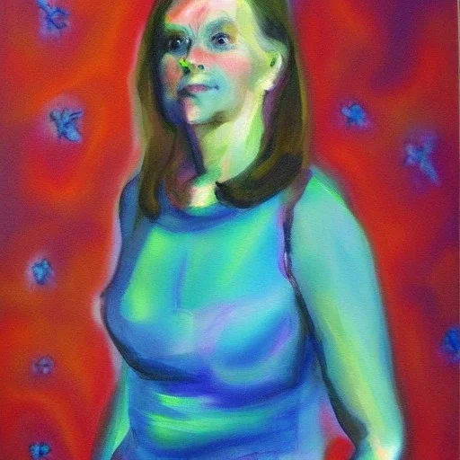 Full body portrait, painting, medium shot lady BizarroFiction