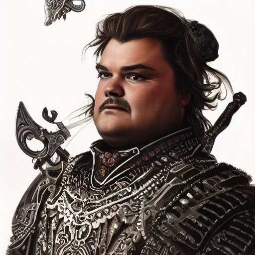 portrait,"Insanely detailed photograph of an armored mariachi warrior with sword", mullet,jack black,intricate chainmail charo,large Sombrero,elegant, detailed D20 flair, digital painting, artstation, concept art, smooth, sharp focus, illustration, art by artgerm and greg rutkowski and alphonse mucha, 8 k