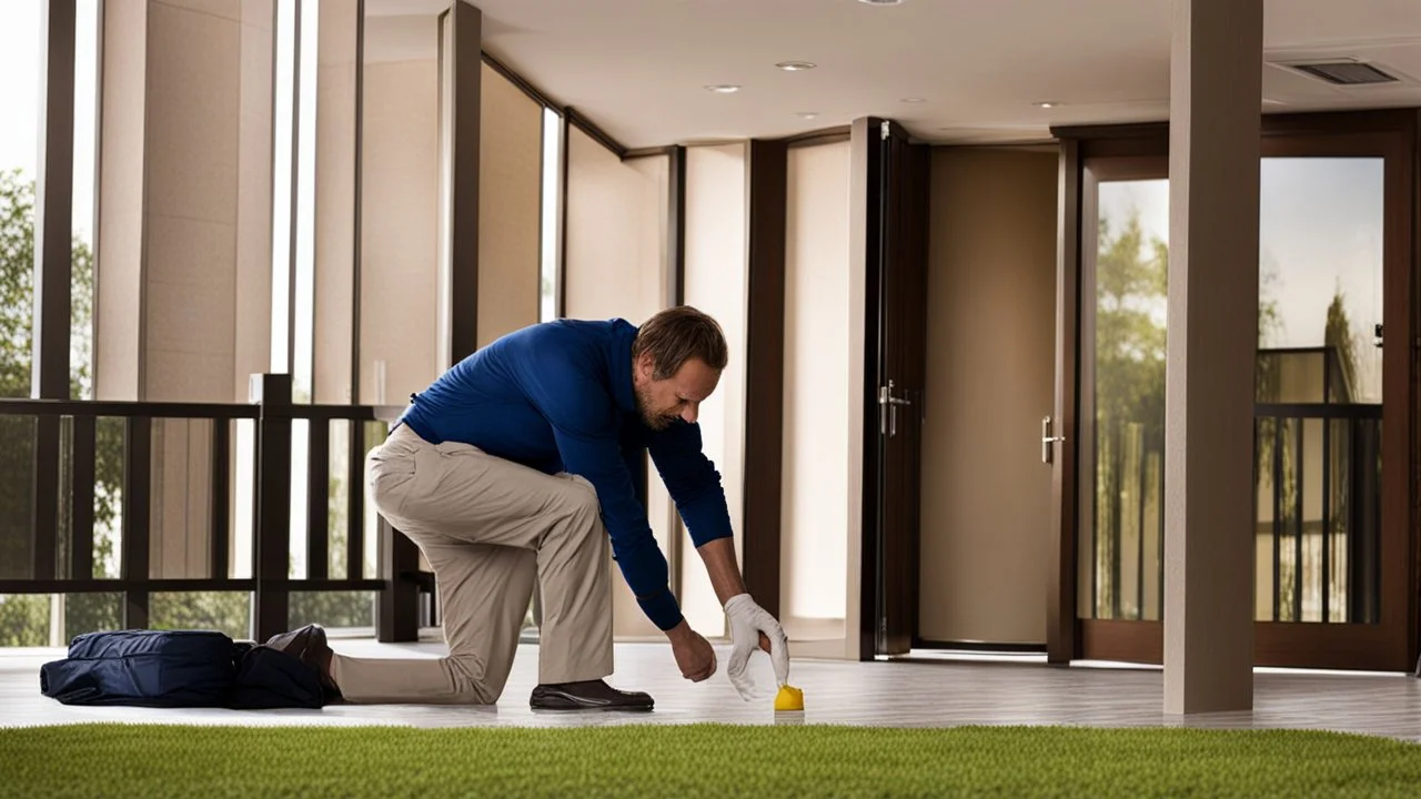 man urinates on the floor in his hotel room