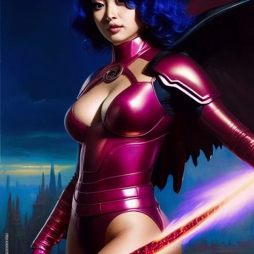 fullbody portrait 'beautiful booty sexy busty Raven(teen titans)',wearing minimal ancient latex armor,hyperrealistic skin,Hyperrealistic Big eyes,painting by gaston bussiere, greg rutkowski, yoji shinkawa, yoshitaka amano, tsutomu nihei, donato giancola, tim hildebrandt, oil on canvas, cinematic composition,sharp image, extreme detail,((fit full head inside picture)),32k