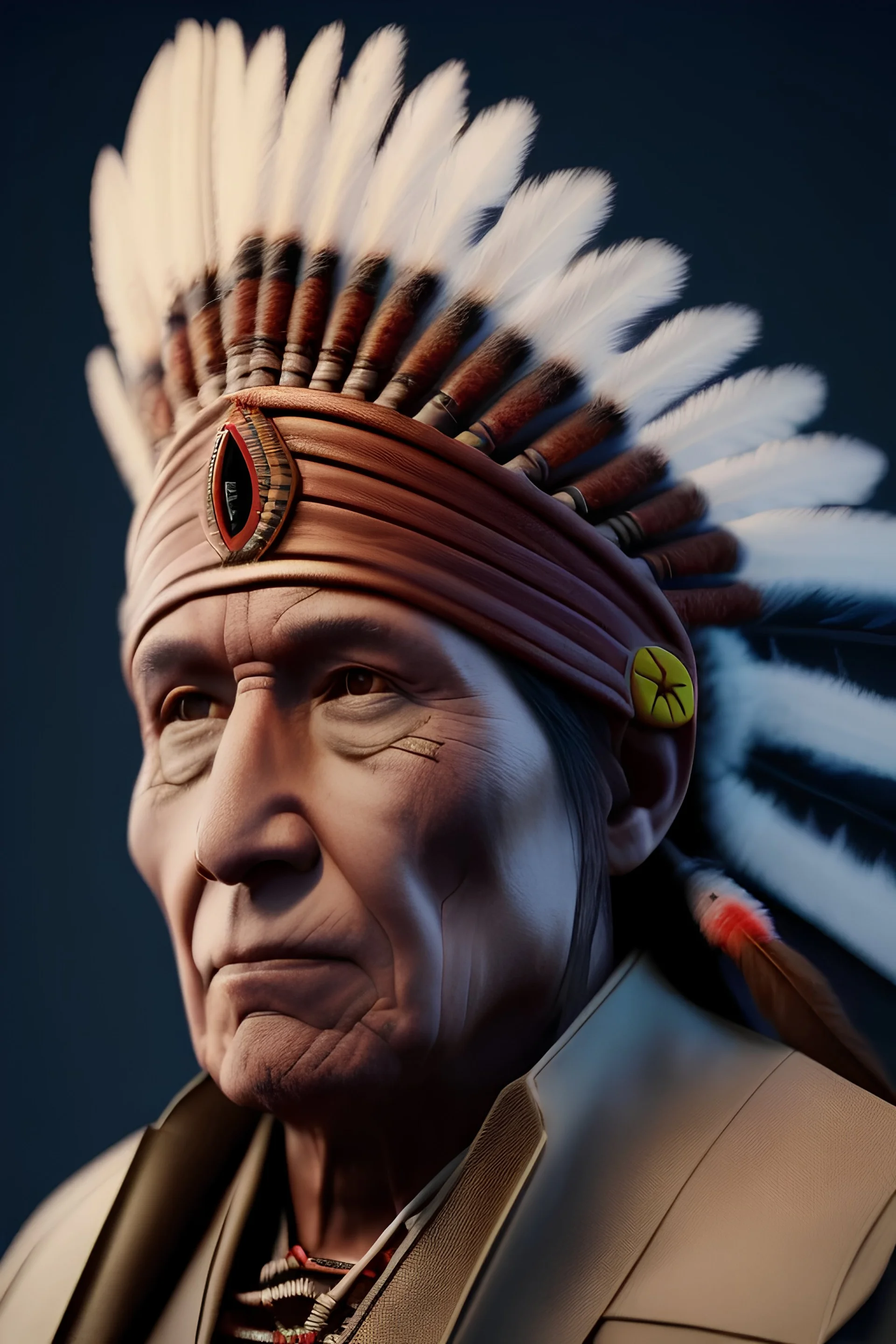 native american chief ,apocalypse setting,