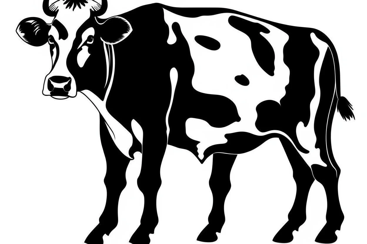 Rubia Gallega cow clipart style simple stencil