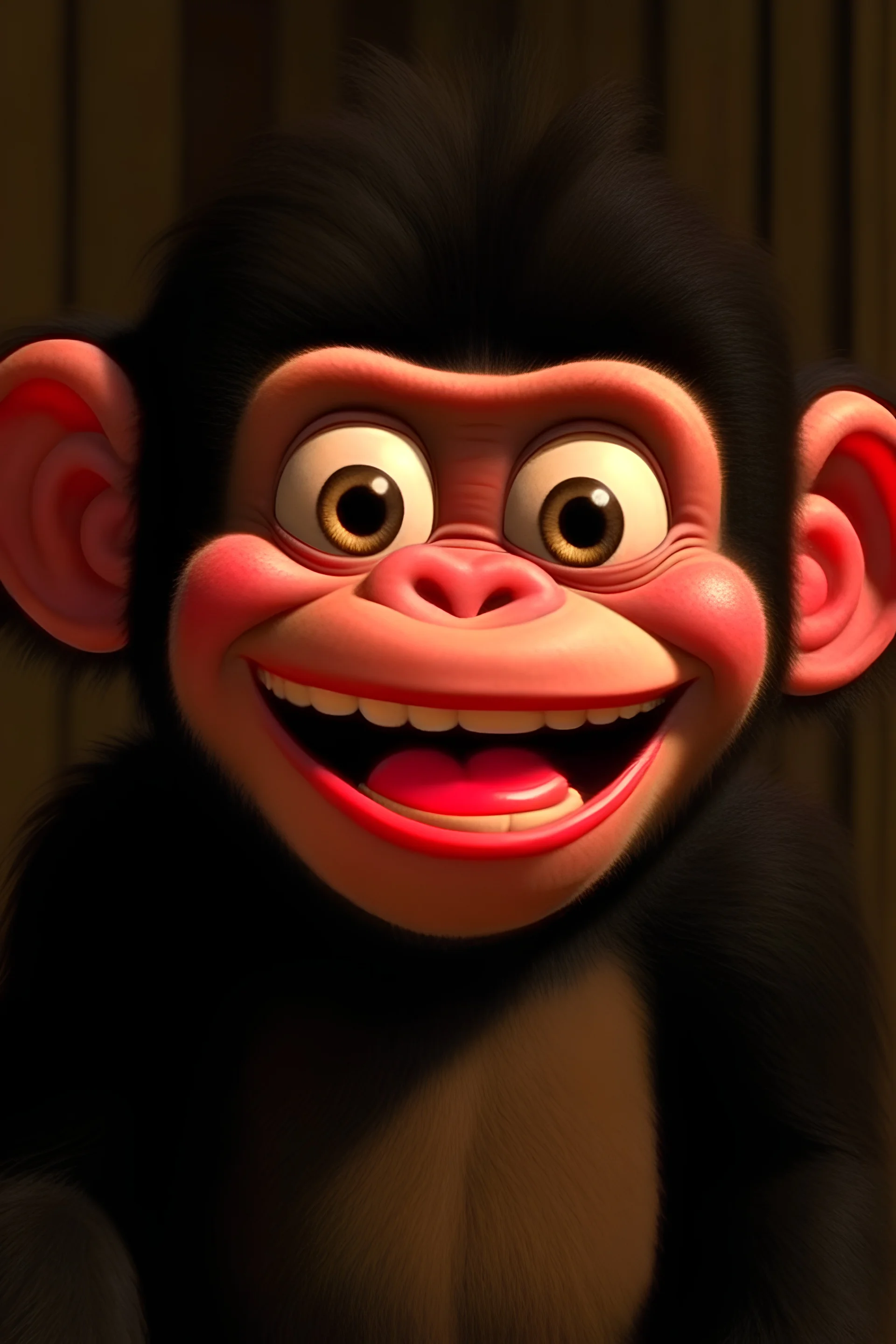 baby chimpanzee smiling pixar