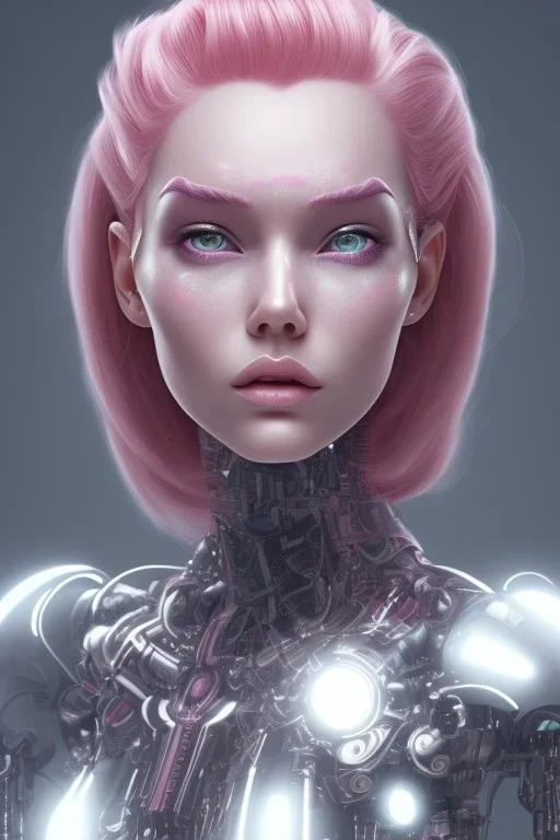 cyborg, pink hair