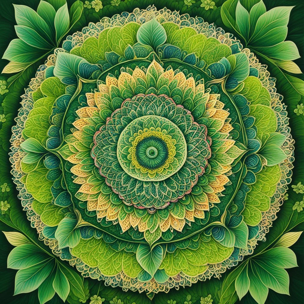 As your eyes trace the outer edges of the mandala, envision the emergence of lush green leaves, symbolizing the growth and vitality of Spring. These leaves, like a lush canopy, embrace the mandala, forming a harmonious connection between nature and art. To enhance the vibrancy of the mandala, imagine tiny butterflies gracefully fluttering around, their wings painted with an array of captivating colors. These delicate creatures symbolize the freedom and joy that Spring brings, adding a touch of w