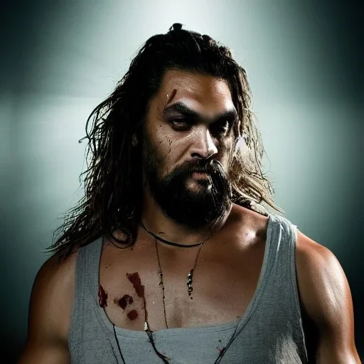 Midjourney, Imagine zombie Jason momoa, dramatic light, high detail, cinematic