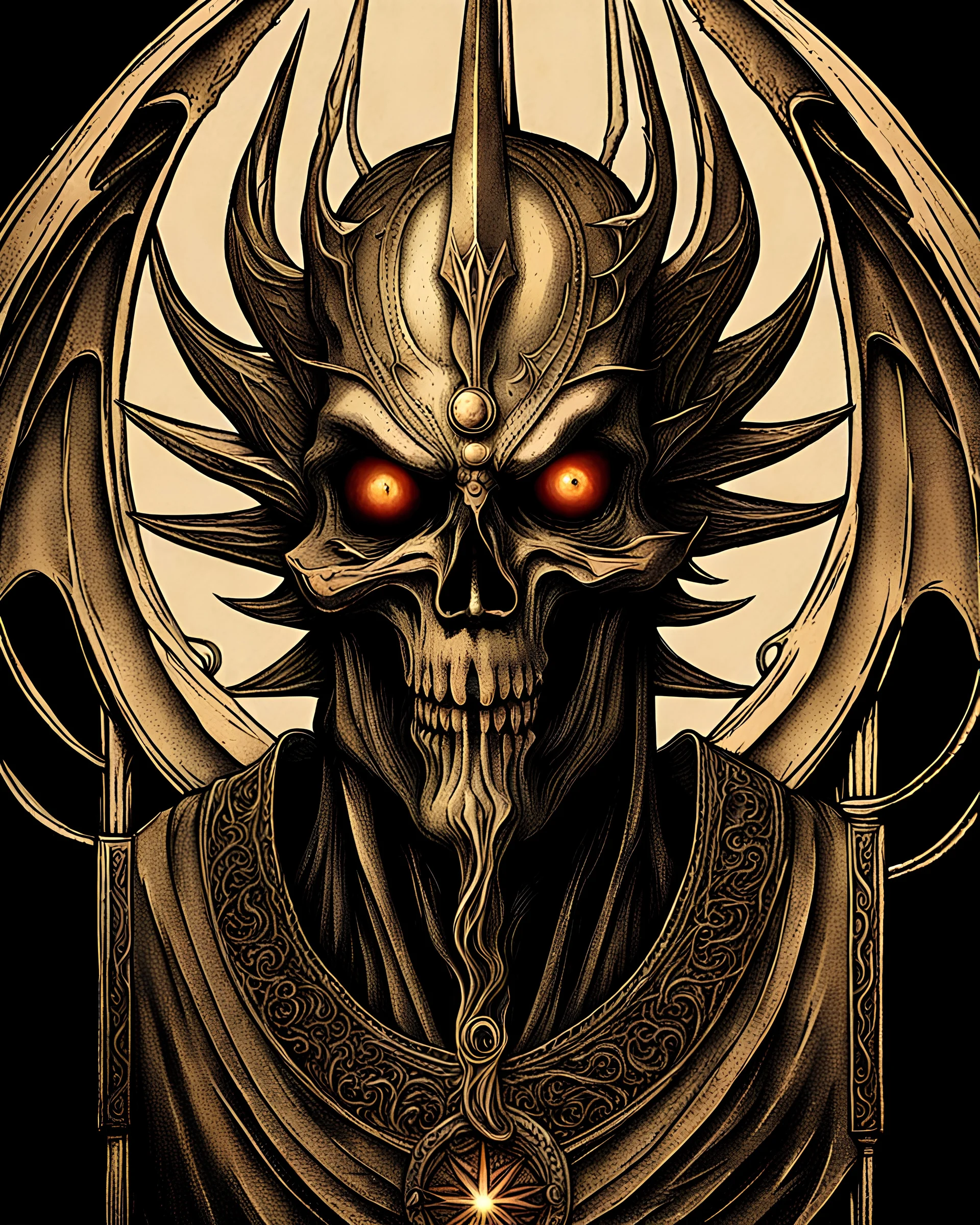 A Luciferian Angel with only one Large Eye similar to Eye of Sauron. He has a sharp row of teeth