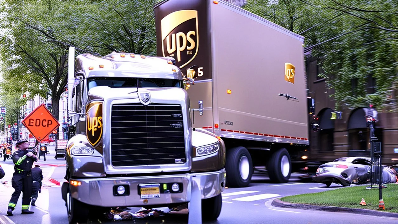 UPS truck gets in major accident on busy city street