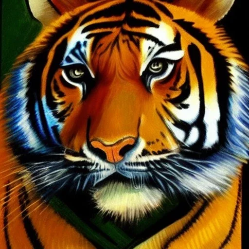 Portrait of a tiger Vincent van Gogh style