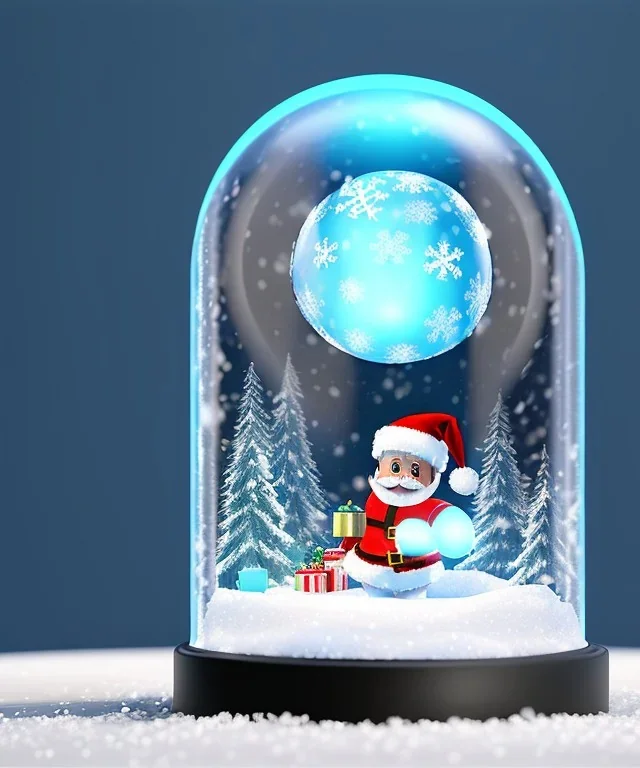 Snow globe, Santa toddler, full body, hyper realistic