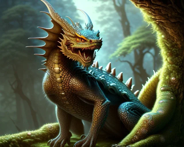 mdjrny-v4 style, photorealistic dragon, sharp scales, insanely detailed, symmetrical glowing eyes, intricate, bright iridescent highlights, art nouveau, volt lighting, atop a mountain crag, ultra high definition, NVIDIA Iray render, volumetric illumination, by argerm inspired by Tod Lockwood and Bob Eggleton, black dragon