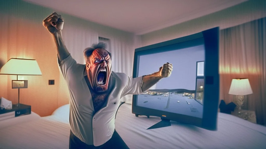 angry hotel owner finds broken LCD screen in hotel room