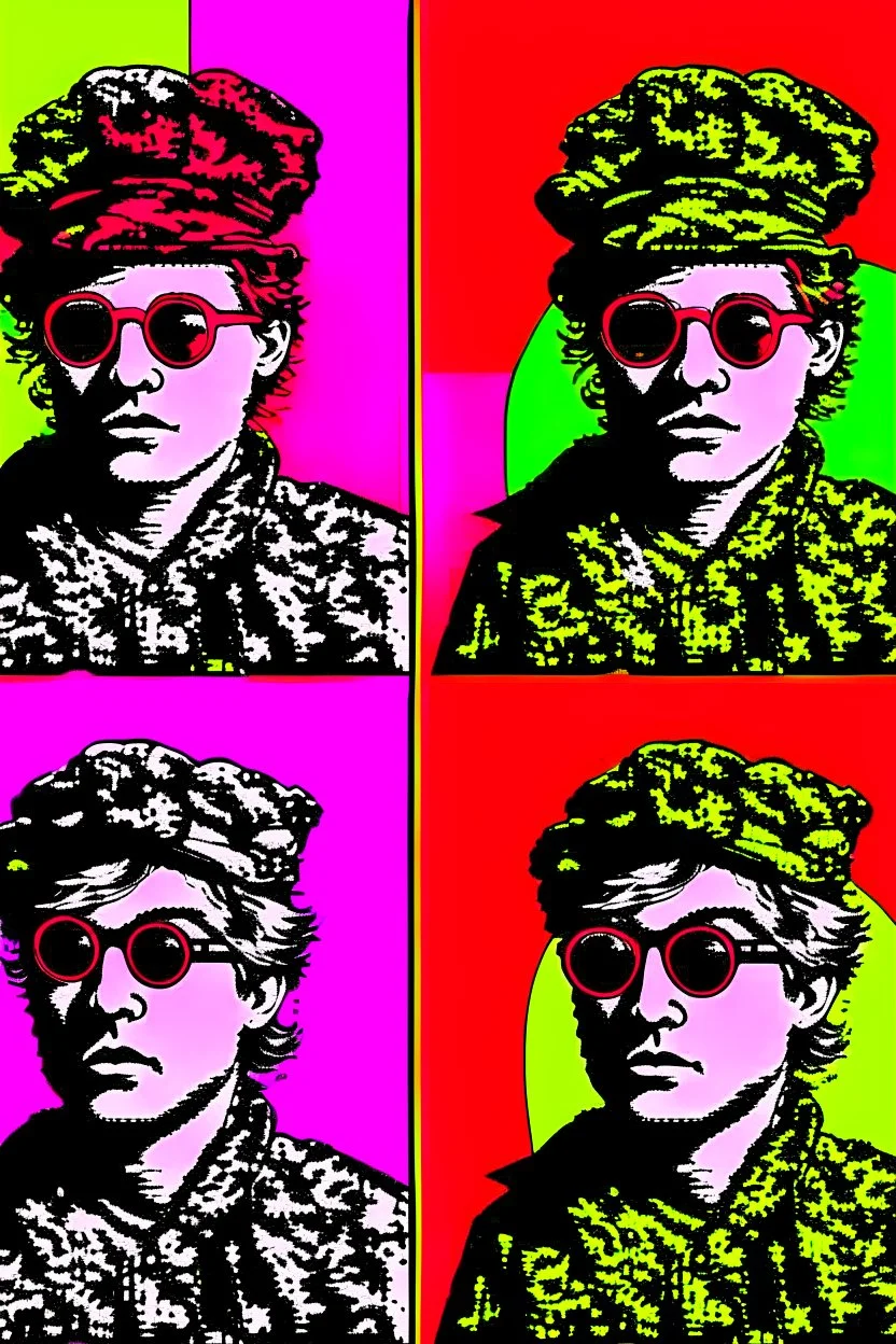 cultural revolution in the England in the style of andy warhol