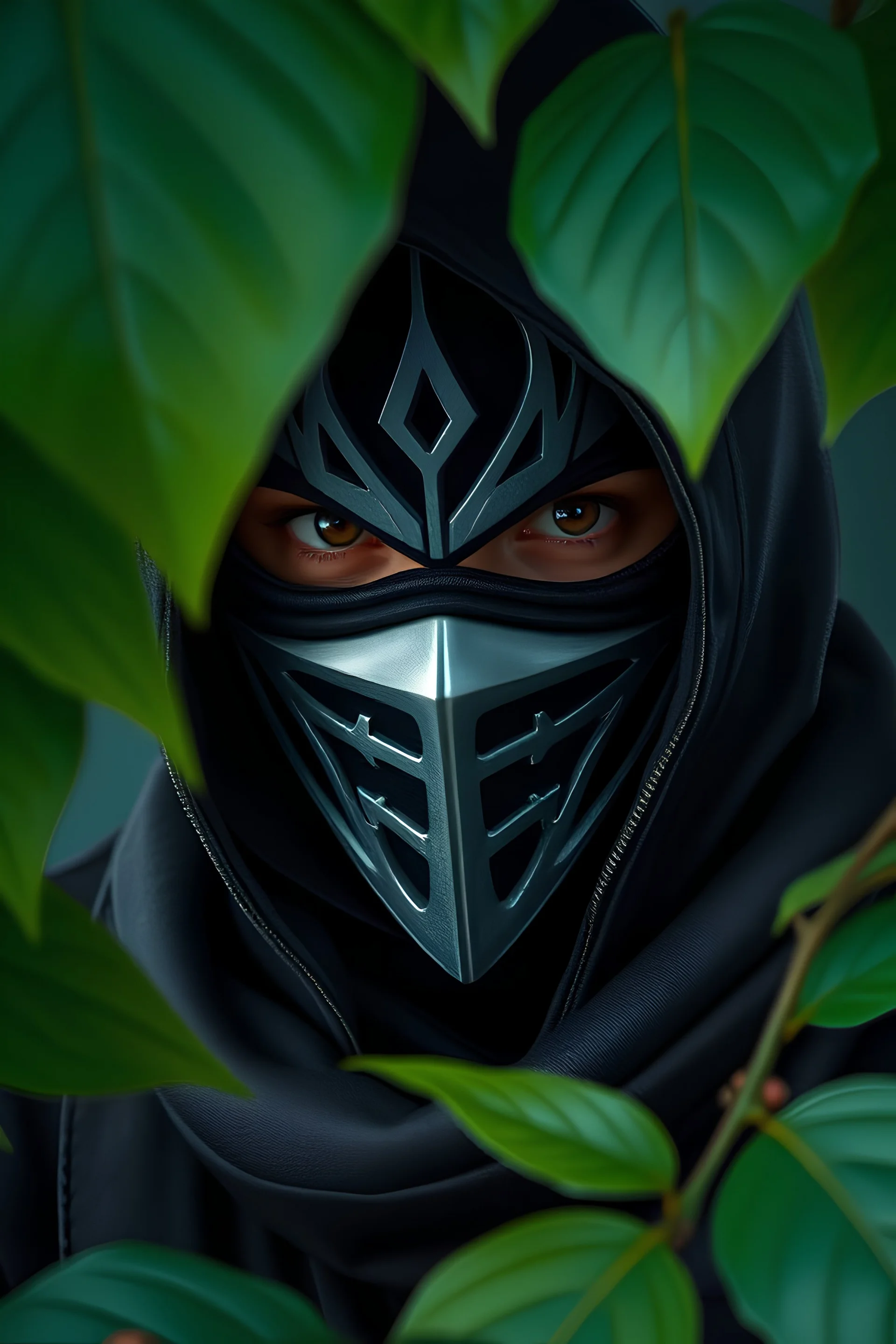 Hidden leaf ninja with a half mask on