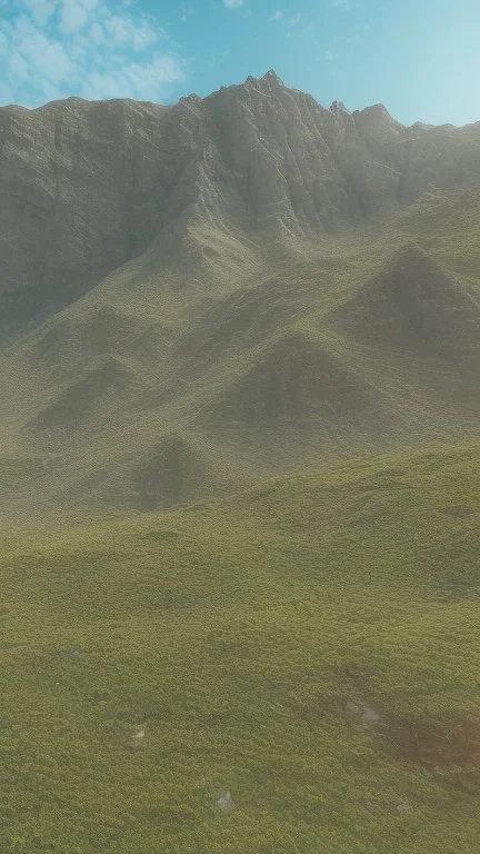 Mountains and hills made of fruits