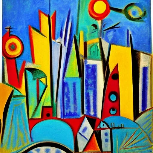 City skyline by Picasso