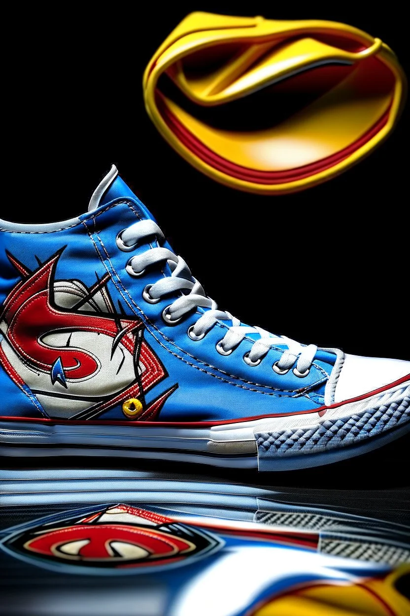 A converse sneaker, superman animation all over sneaker