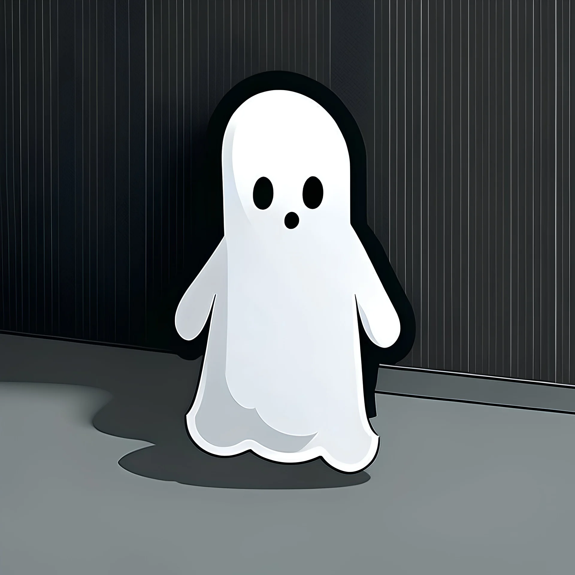 sticker, girl, ghost, poltergate, minimalism