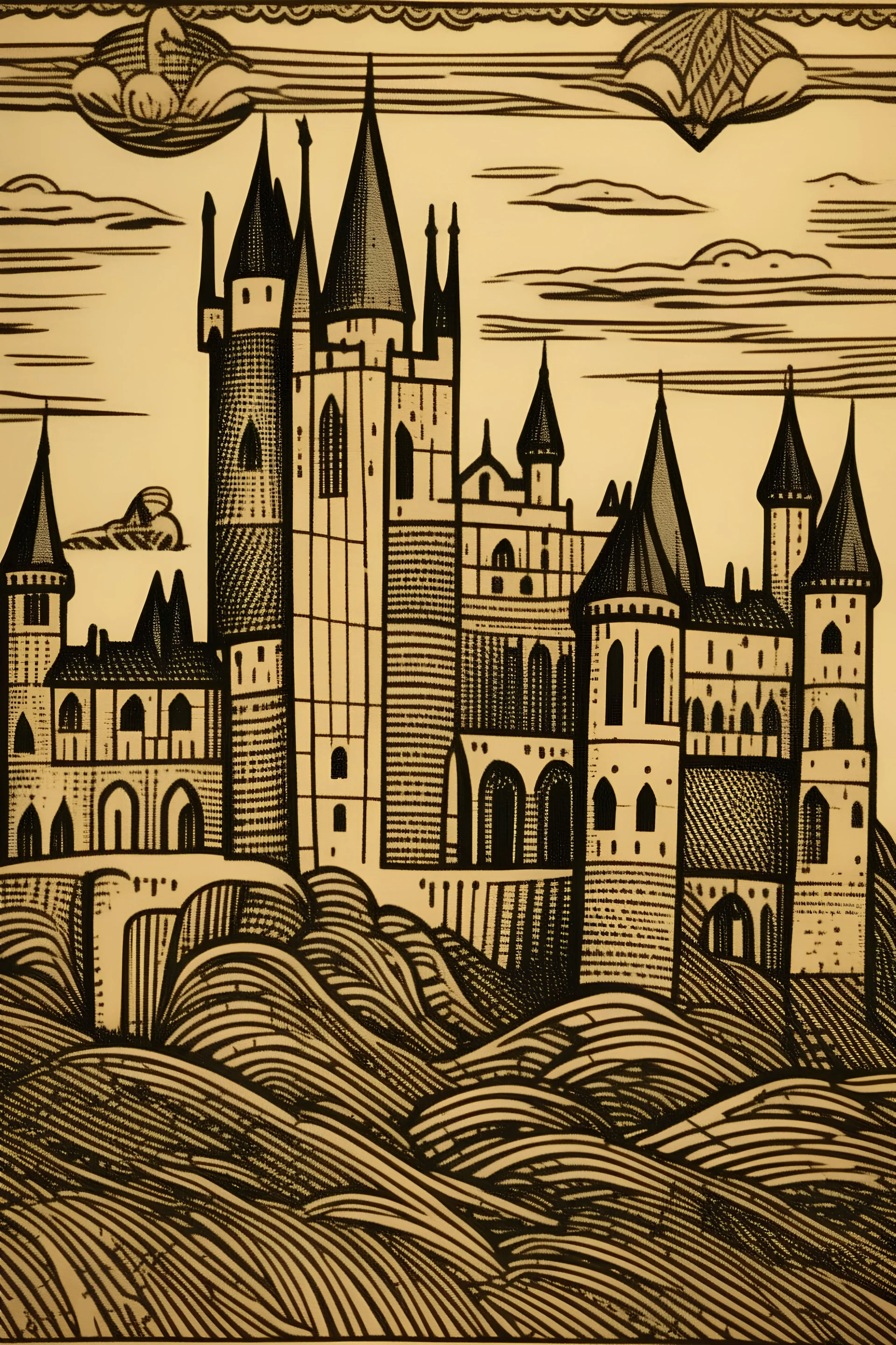 castle block print