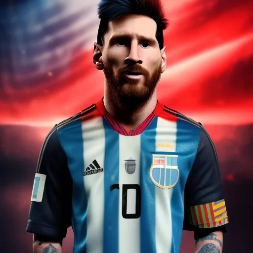 lionel messi, with champion argentina flag, highly detailed, wings, soft studio lighting, background 64k