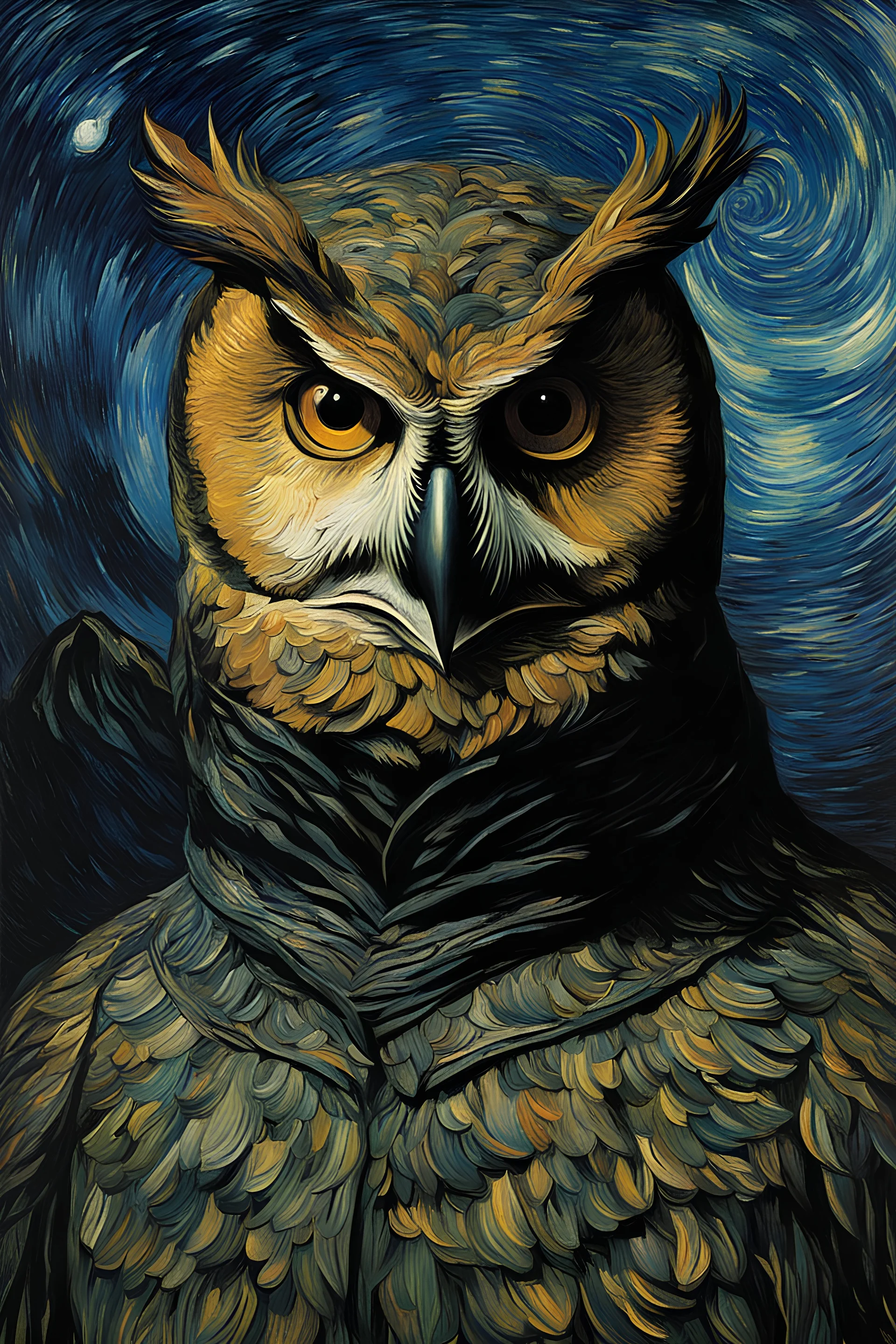 Portrait of a owlman by Van Gogh