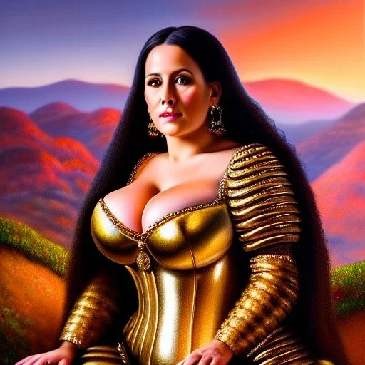 Ultra detailed fullbody Portrait in oil on canvas of beautiful busty Juana de arco with armor,intense stare,extremely detailed digital painting, extremely detailed face,crystal clear Big eyes, mystical colors ,perfectly centered image, perfect composition, rim light, beautiful lighting,masterpiece,8k, stunning scene, raytracing, anatomically correct, in the style of robert e howard and Ken Kelley and Ohrai Noriyoshi and Simon Bisley and tomzj1