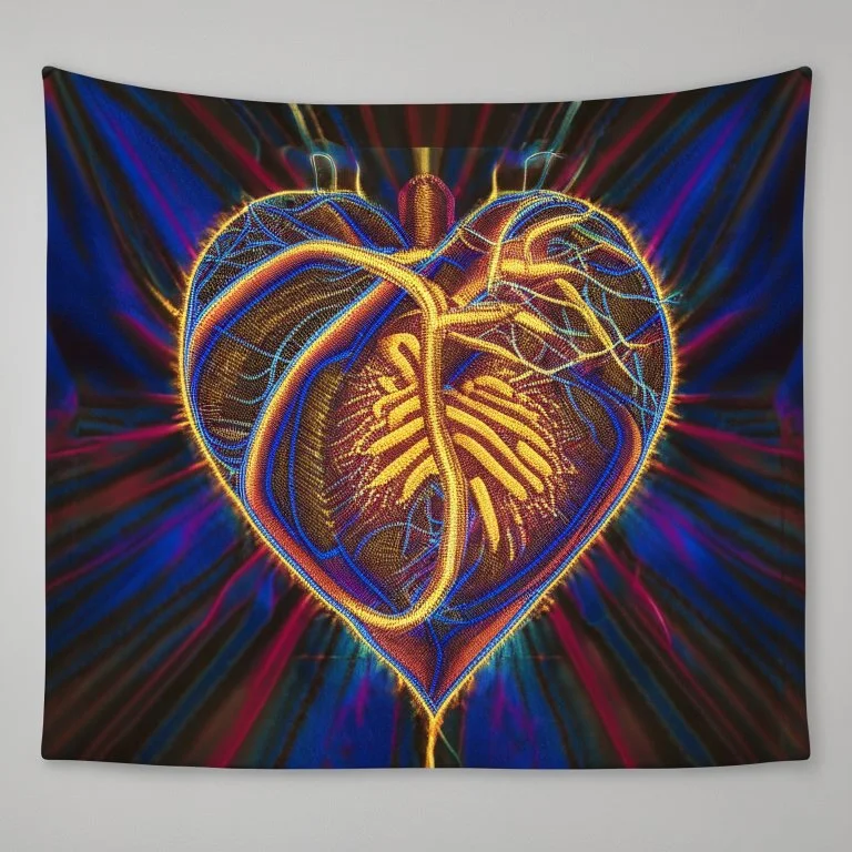 electric heart in tapestry