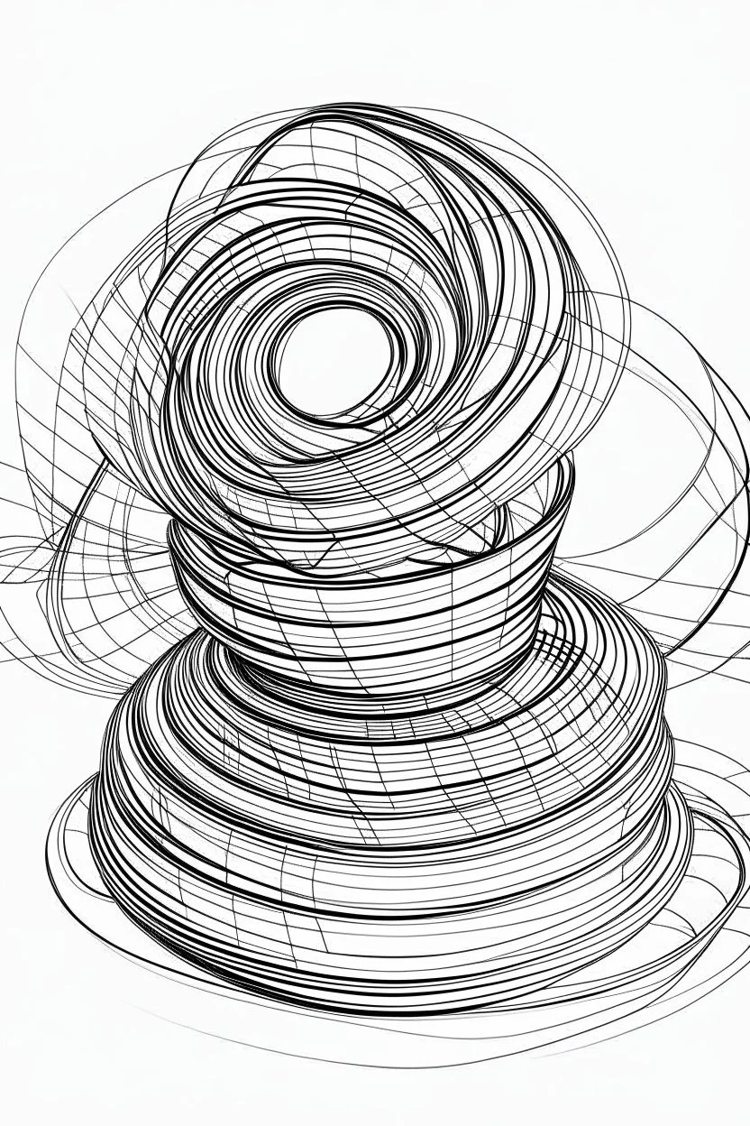 Outline art for coloring page OF SLINKY TOY WITH BOTH ENDS ON THE GROUND, coloring page, white background, Sketch style, only use outline, clean line art, white background, no shadows, no shading, no color, clear