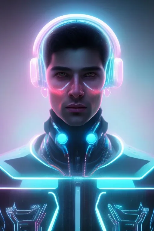 cyberpunk, head, men, portrai, tron